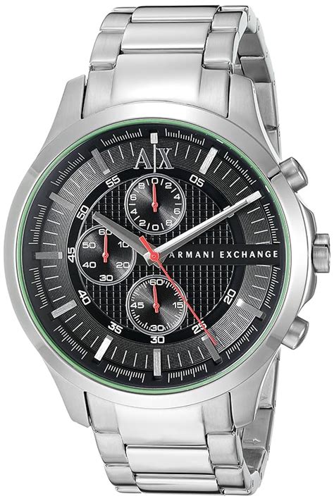 Armani Exchange Stainless Steel Hampton Analog Black Dial Men Watch ...