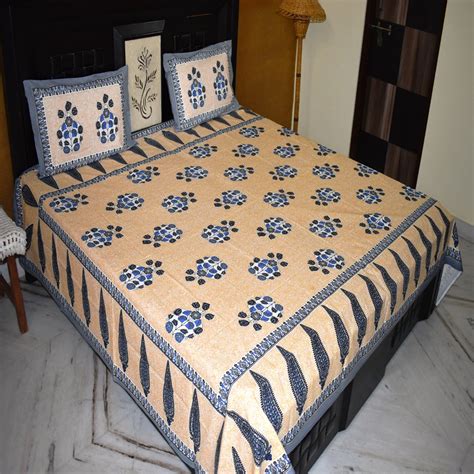 Tradition Jaipuri Print King Size Double Bed Cotton bedsheet with 2 ...