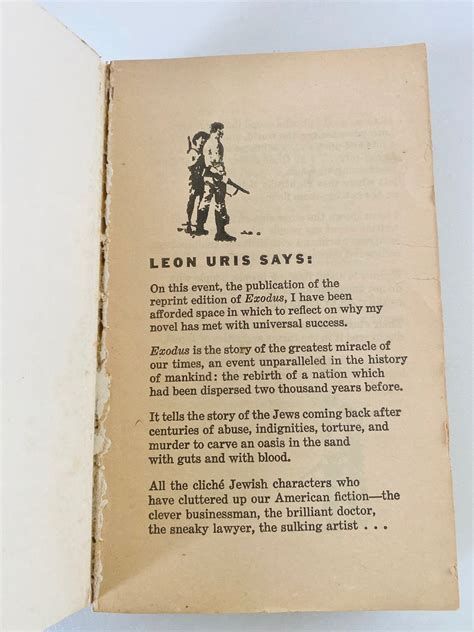 Exodus by Leon Uris Bantam Books Printing 1959 - Etsy UK