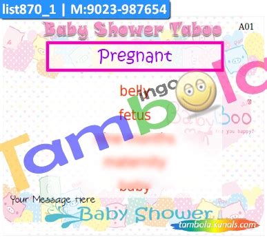 Baby Shower Taboo Paper Games in Baby Shower theme