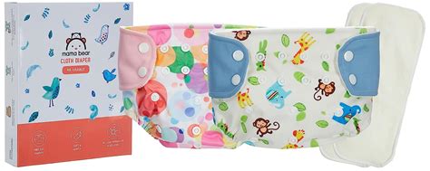 Mama Bear Reusable Cloth Diapers - Pack of 2 Diapers with 2 Free ...