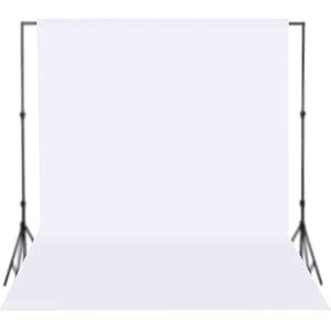 PICPRO 8X9 FT White Backdrop with Background Rod Pocket for Photoshoot ...
