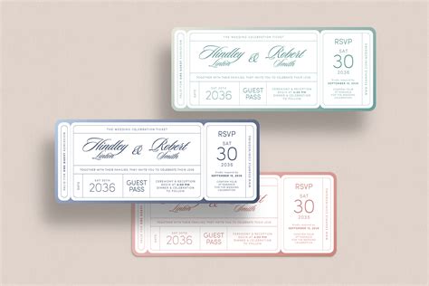Wedding Ticket Invitation Template - BrandPacks