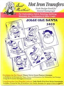 Jolly Ole Santa Aunt Martha's Hot Iron Embroidery Transfer : Amazon.in ...