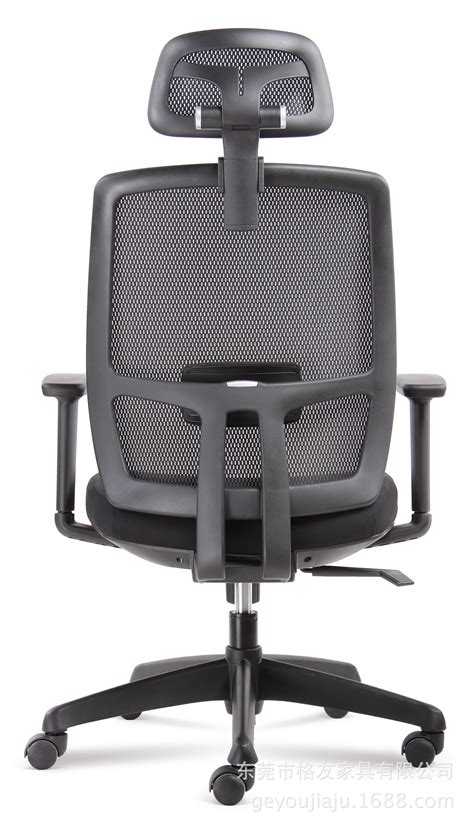 黑色简约网布职员椅子带头枕 职员舒适休闲靠背办公转椅-阿里巴巴
