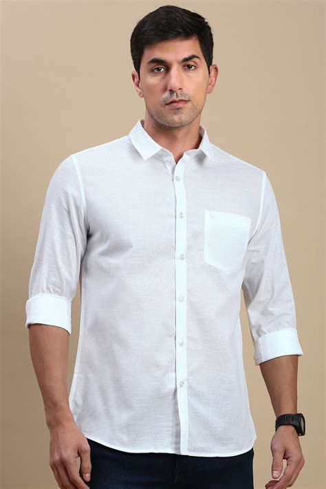 Classic Polo Men's Full Sleeve White Polo Neck Slim Fit Solid Casual S