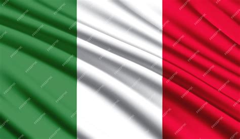Premium Photo | National flag of italy realistic silk country national colours with emblem