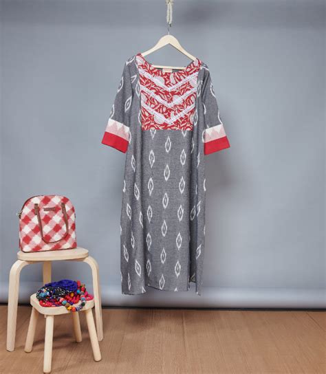 Kurtas-Buy Handwoven Ikat Khadi Kalamkari Cotton Women's Kurtas