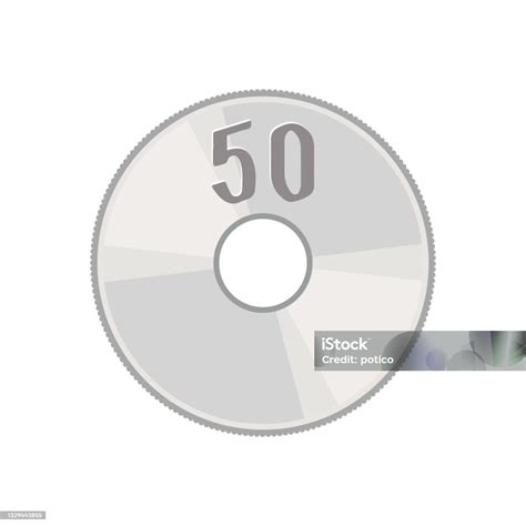 Illustration Of Money Japanese Coin 50 Yen Coin Stock Illustration ...