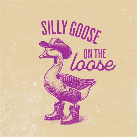 Stylish Silly Goose on the Loose Png, Goose Meme Png, Cowboy Goose Png ...