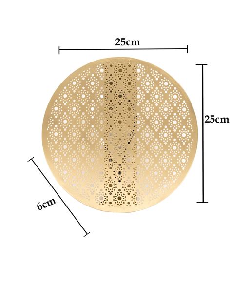 Moroccan Wall Round Light Shade, Engraved Wall Sconce Light Brass Fini ...