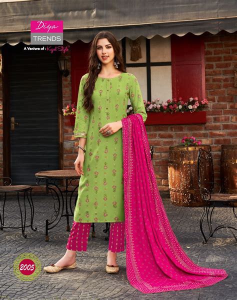 Diya Trends Odhani Vol 2 Embroidery Kurti With Pant And Dupatta Catalog
