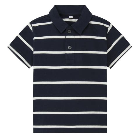 ORGANIC COTTON JERSEY BORDER SHORT SLEEVE POLO SHIRT