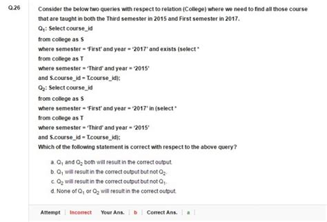 Databases: MadeEasy Test Series: Databases - Sql