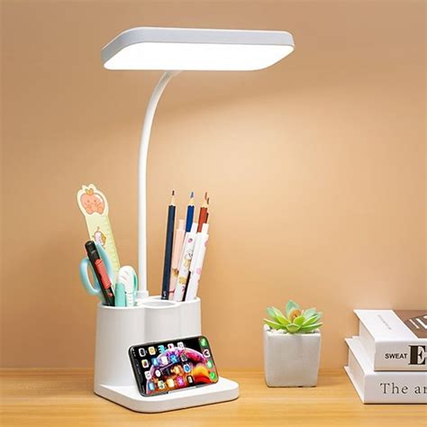 Desk Lamp LED Flexible Study Lamp With Pen Holder LED Desk Lamp With ...