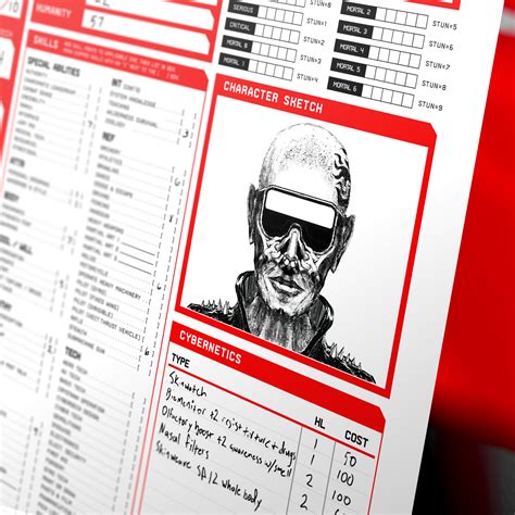 Cyberpunk Character Sheet — Valency Graphics