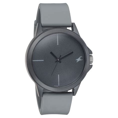 Buy Online Fastrack Tees Quartz Analog Grey Dial Silicone Strap Unisex ...