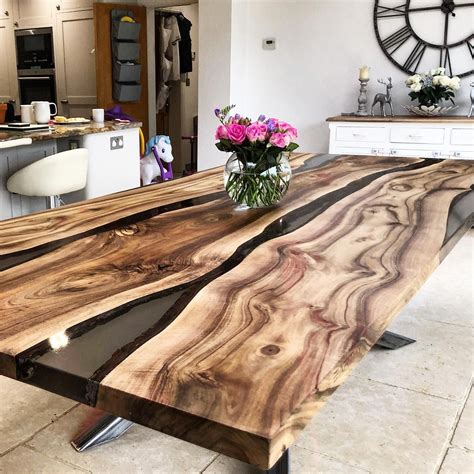 Wood resin table – Artofit