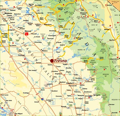 Fresno Area Printable Map