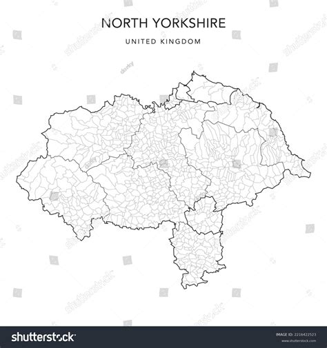 Administrative Map North Yorkshire Counties Districts Stock Vector ...