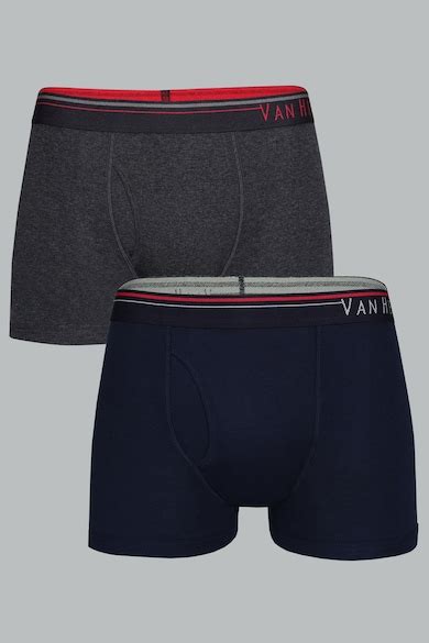 Buy Men Grey Solid Pack of Two Boxer Briefs Online - 600895 | Van Heusen