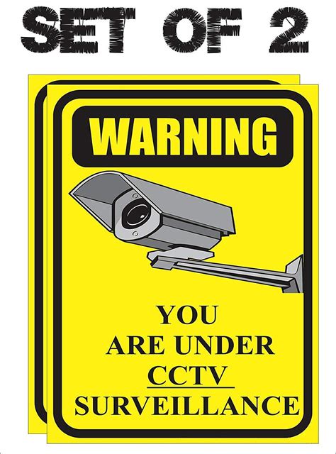 KREEPO warning you are under cctv surveillance Sticker (Pack of 2 ...