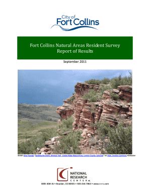 Fillable Online Fort Collins Natural Areas Resident Survey Report of ...