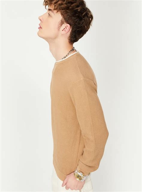Buy Men Knitted Sweater with Contrast Tipping Online at just Rs. 1049.0 ...