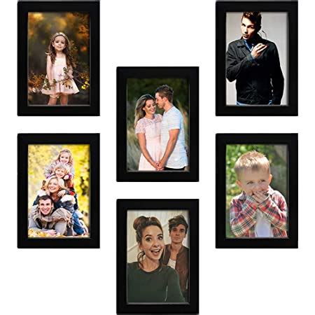Amazon Brand - Solimo Set of 6 Photo Frames (5"x7"-6pcs) Black : Amazon ...
