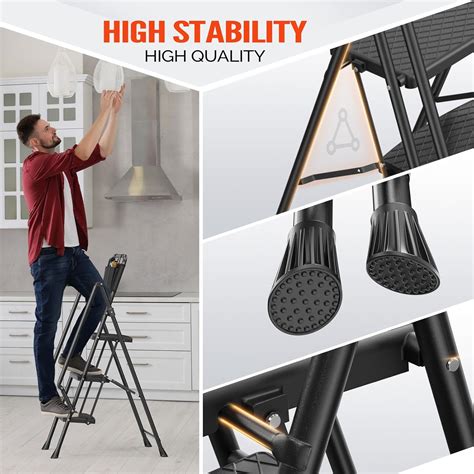 LUISLADDERS 3 Step Ladder with Handrails, Folding India | Ubuy
