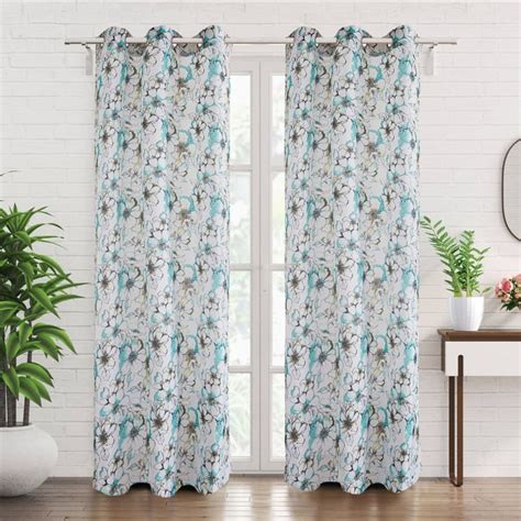 Buy Chanderi Iris Set of 2 Printed Sheer Door Curtains from Home Centre ...
