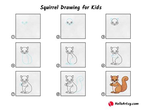 How To Draw A Red Squirrel Easy Step By Step