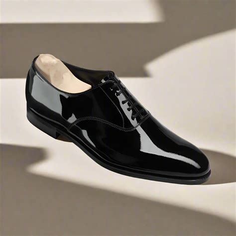 Black Patent Leather Oxford Shoes for Men | The Royale Peacock