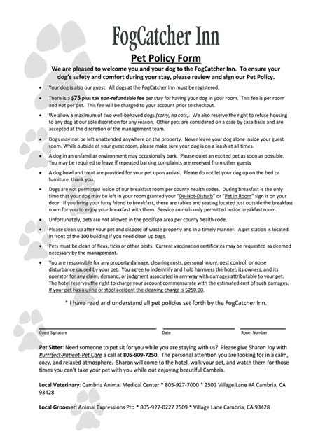 Fillable Online Pet Policy Form Fax Email Print - pdfFiller