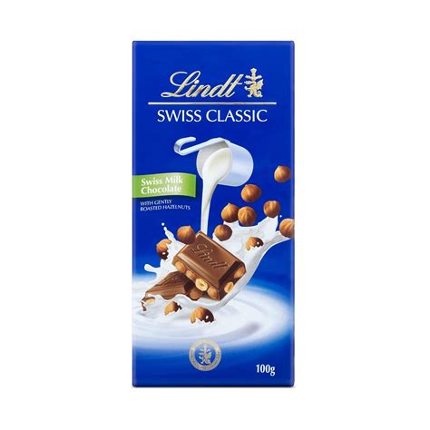 Lindt Swiss Classic Milk Chocolate Hazelnuts 100g Imported – Aliz Foods