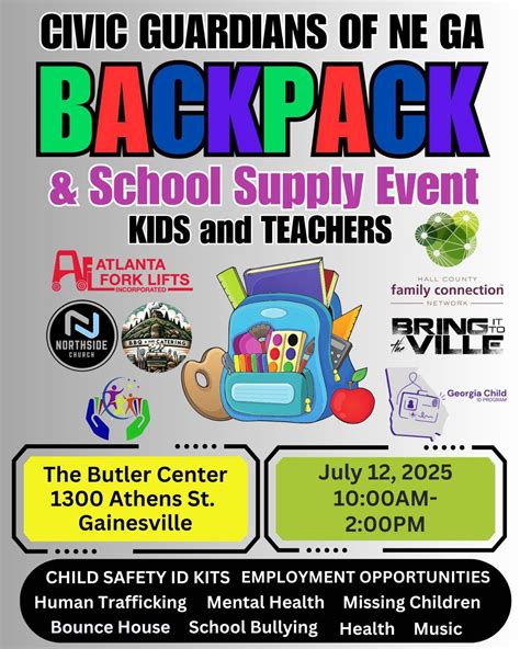 Civic Guardians of NE GA School Supply Event, The Butler Center ...