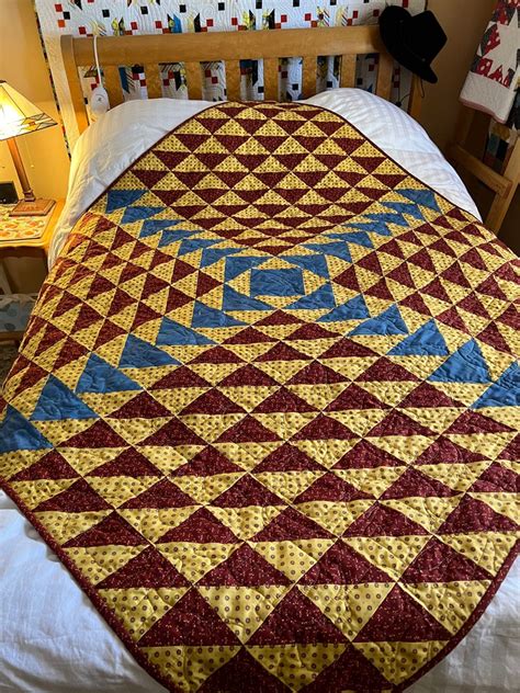 Image result for Half Square Triangle Quilt Block Pattern