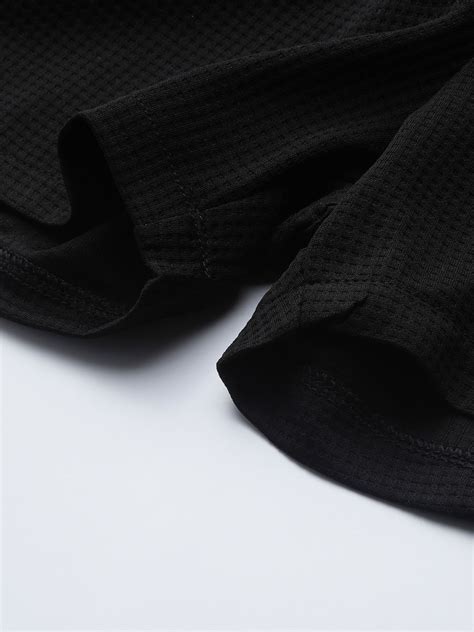 Buy Alcis Women Black Waffle Pattern Regular Fit Sports Shorts (M) Online