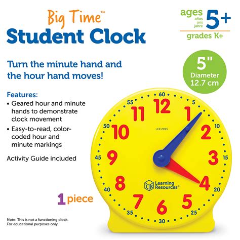 Learning Resourcesbig Time Student Clock Teaching And Demonstration ...