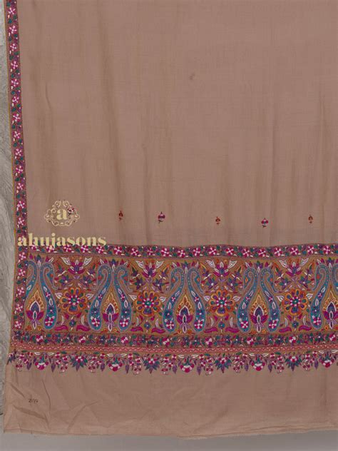 Beige Men's Handloom Pure Pashmina Shawl - Ahujasons