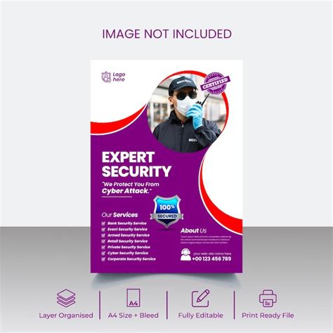 Security service flyer template design | Premium Vector