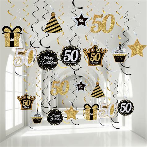 Buy 50th Birthday Party Hanging Swirls for Men Women 50 Years Cheers ...