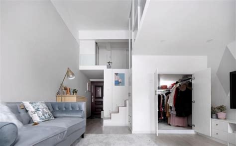 34平loft单身公寓，简约轻奢时尚，颜色搭配太美了！_空间_设计_装修