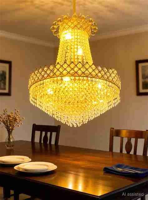 Shri Mahal Antiques Crystal Big Size Jhumar WITH BULB Light For Living ...