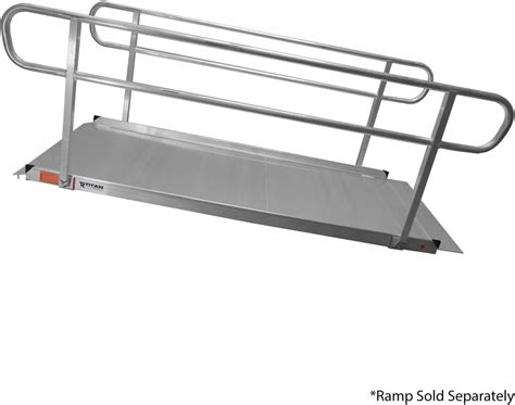 Buy Titan Ramps Wheelchair Entry Ramp Handrails Only 8' Brushed ...