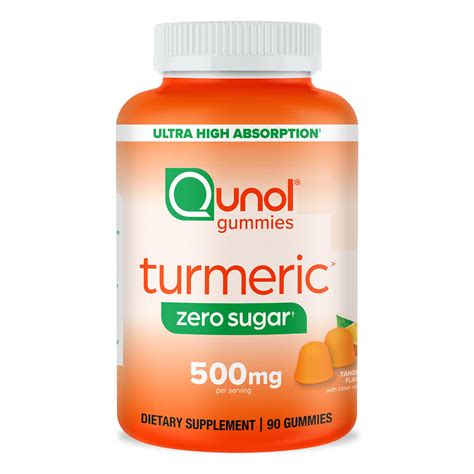 Qunol Zero Sugar Turmeric Gummies Gummy With 500mg Turmeric Curcumin ...
