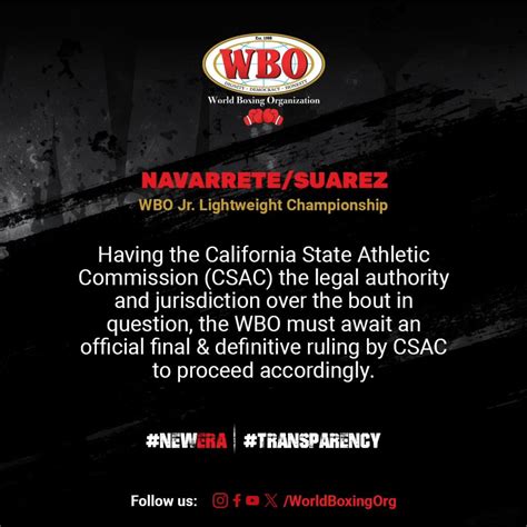 Navarrete-Suarez fight: WBO awaits CSAC ruling