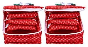 Kuber Industries Cotton Jewellery Pouch Cum Makeup Organiser Kit Set 2 ...