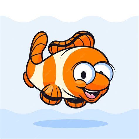 Met de hand getekende cartoon illustratie van een clownvis | Gratis Vector