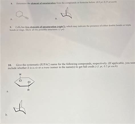 Solved Determine the element of unsaturation from the | Chegg.com